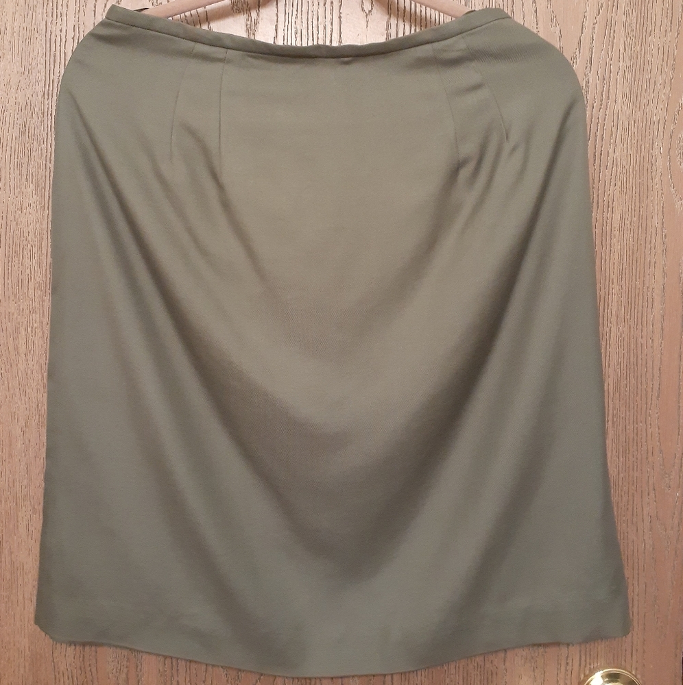 Olive Silk Skirt